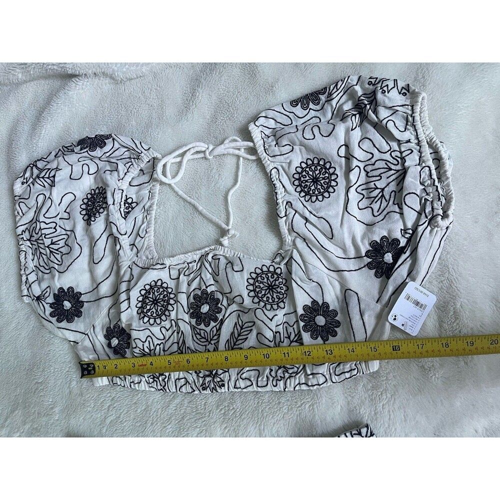 Free People Lotus Set In White Black Combo Size L Msrp $168 NWT - Picture 2 of 8
